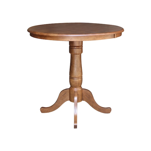 International Concepts Round 36 in Round Top Pedestal Table, 41.1 in Height, Distressed Oak, 36 W, 36 L, 41.1 in H, Wood K42-36RT-6B-2 - main
